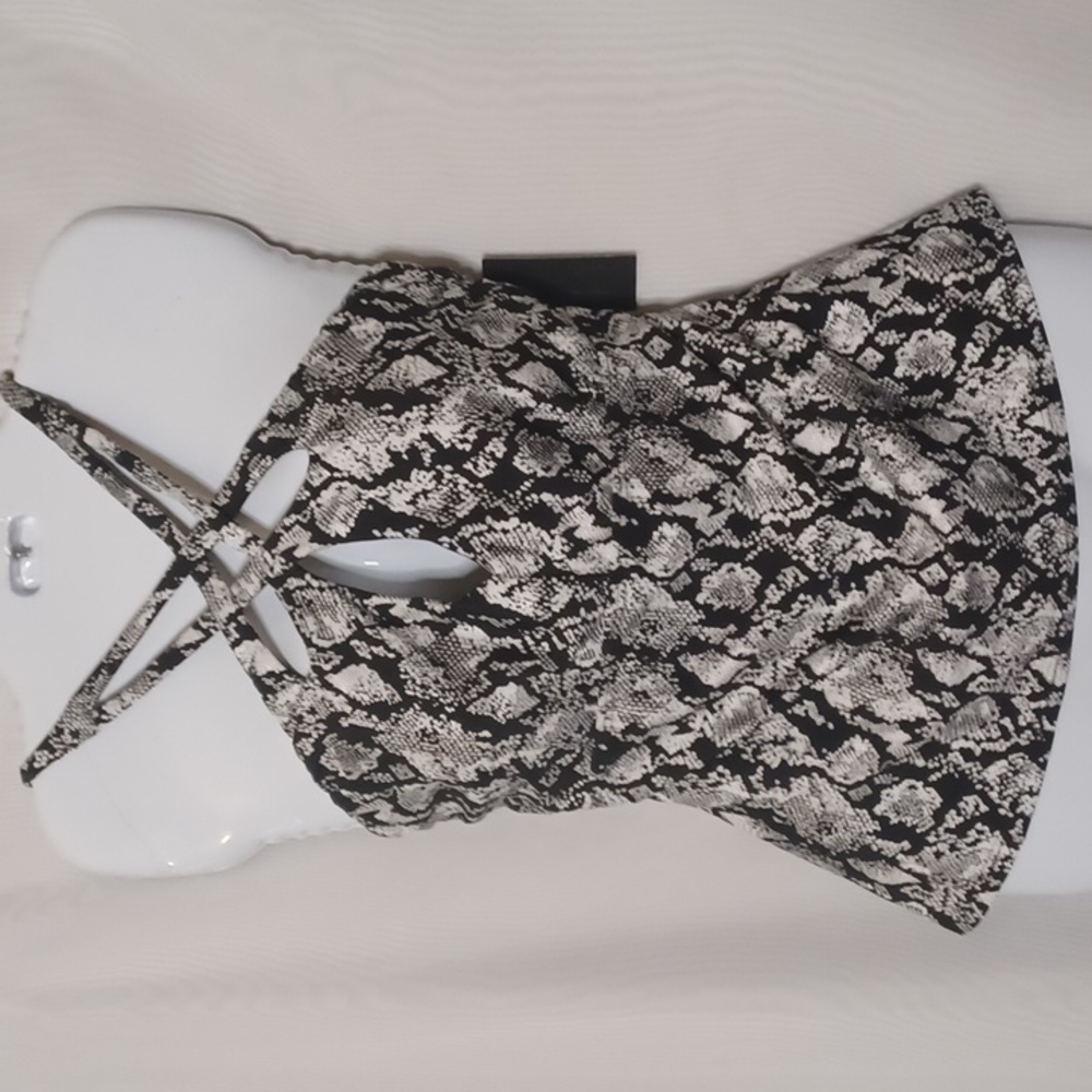 Ibiza Black and White Swimwear Tanki Top for Women's. Size L